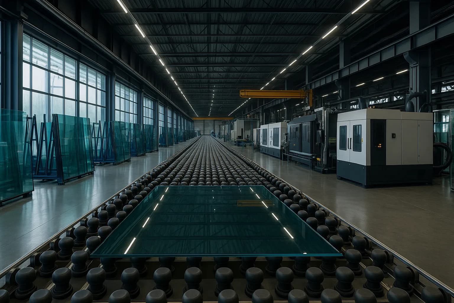 부자유리 공장 내부